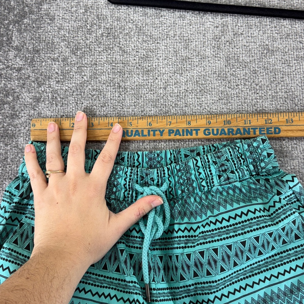 Titicaca Pull On Pants Teal Blue Patterned Joggers Womens M Mid Rise Straight - Picture 4 of 7